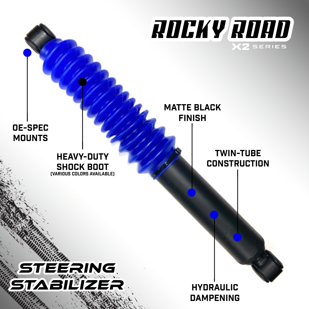 Rocky Road X2 Steering Stabilizer Damper for 1997-2006 Jeep Wrangler TJ