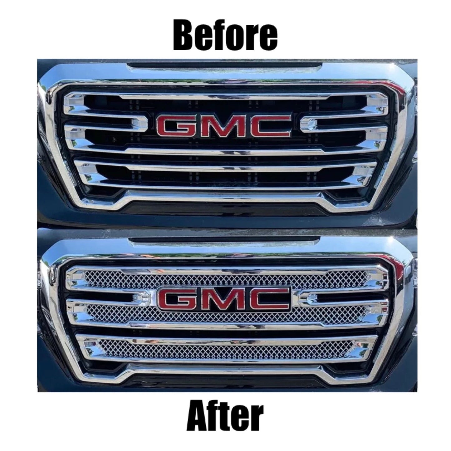 CHROME Grille Overlay Inserts kit for 2019-2021 GMC Sierra 1500 SLT AT4