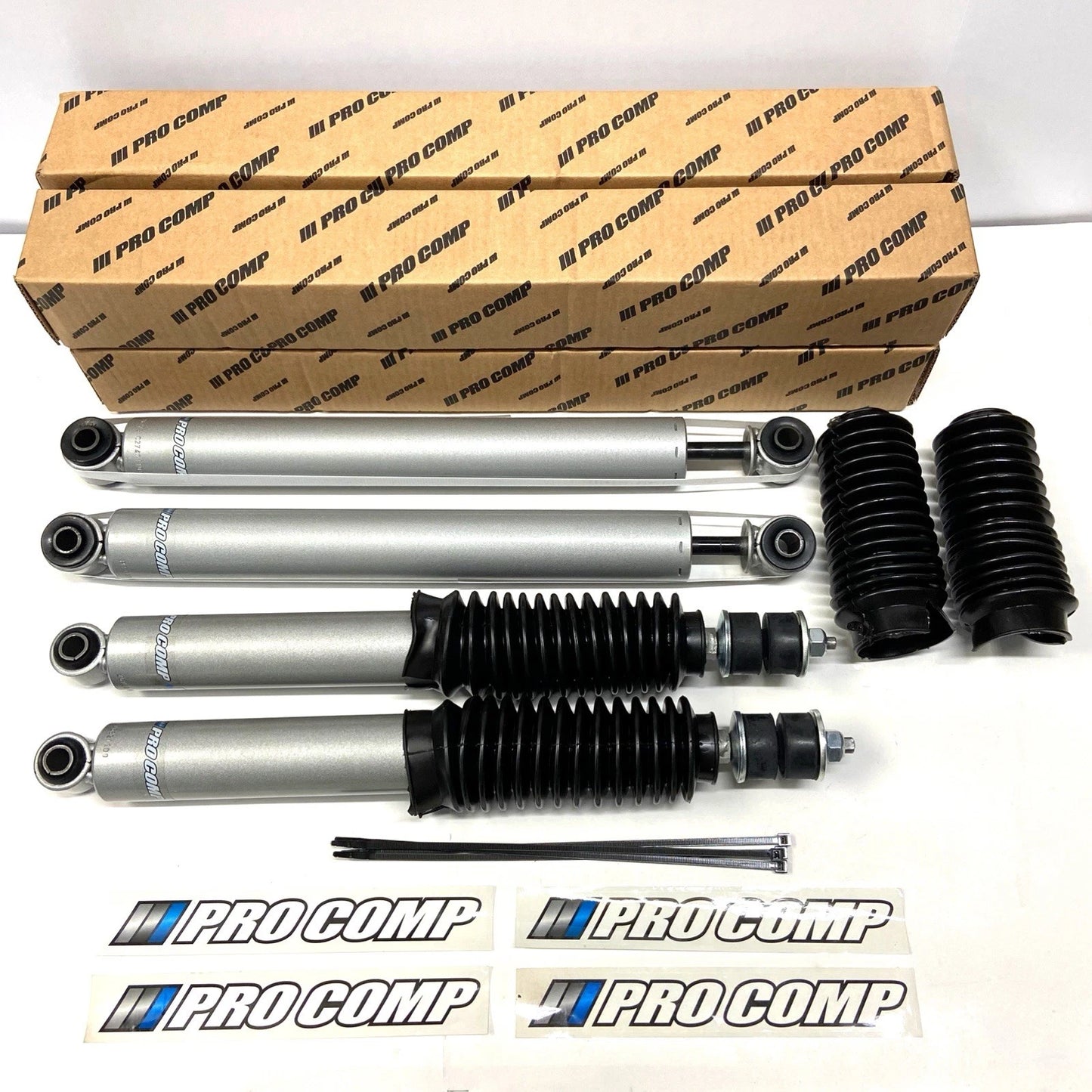 Pro Comp 0-1" Monotube Shocks (4) for 1999-2010 Silverado Sierra 2500HD 3500HD