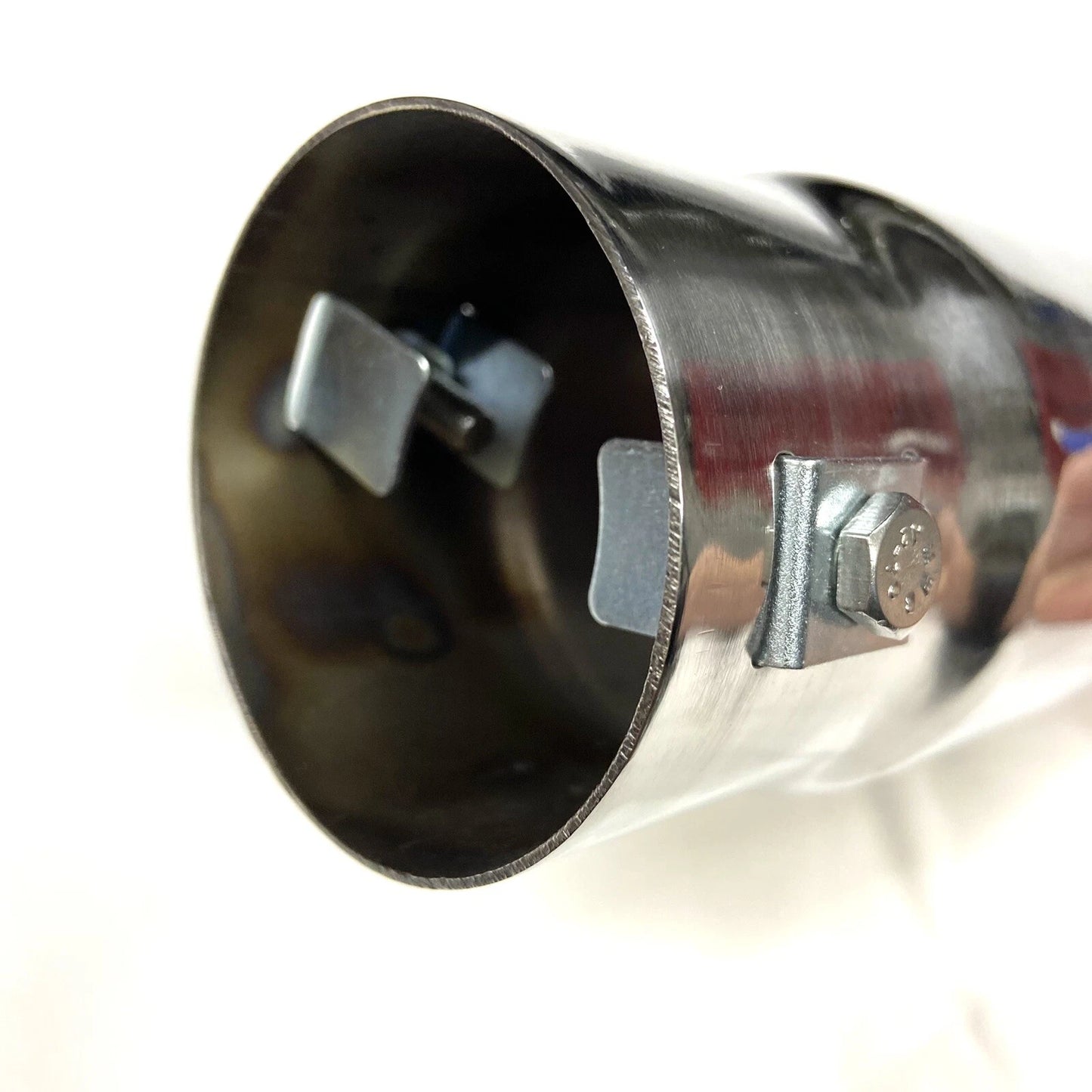 Universal Stainless Steel Exhaust Tip 1.5-2” Inlet, 2.75” Outlet, 6.5” Length