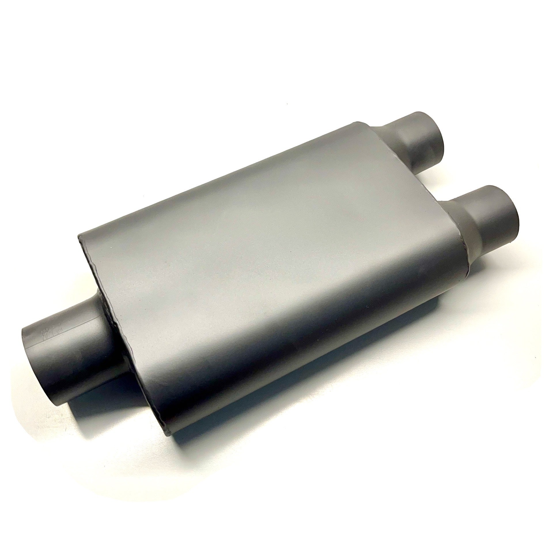 SpeedFX 3" Inlet Dual 2.5" Outlet Muffler – Stainless Steel, Painted Black, Universal Performance