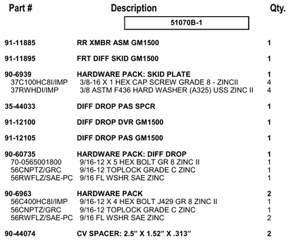 Pro Comp 6” Lift Rear Crossmember Box 51070B-1 for 2019-2025 Silverado Sierra 1500
