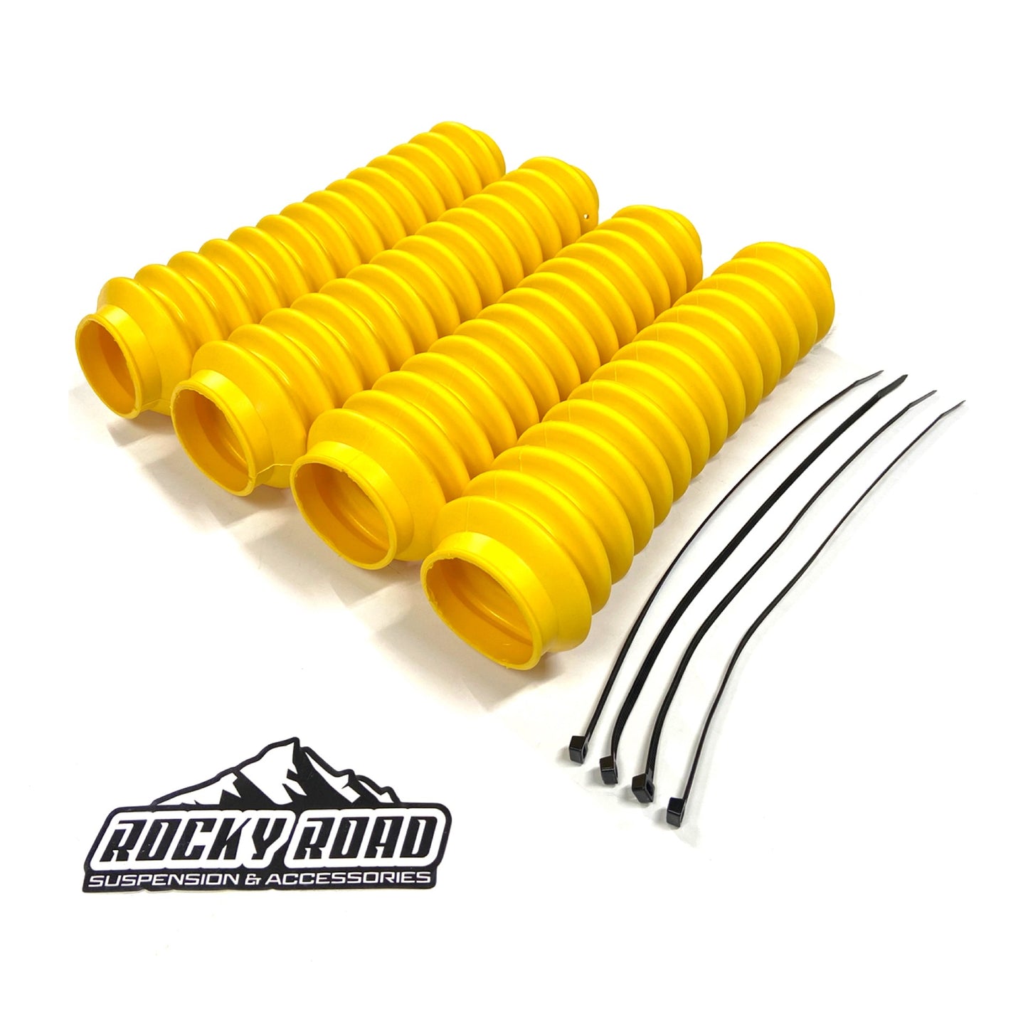YELLOW 2" x 11" Universal Shock Absorber Dust Boots (Set of 4)
