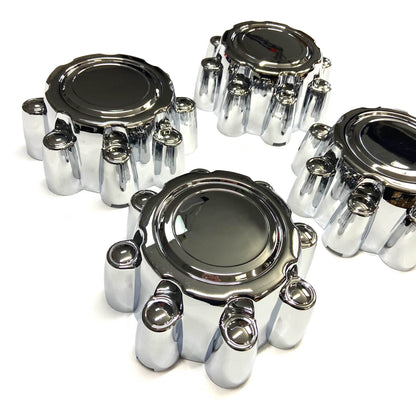 Chrome Center Wheel Hub Caps (Set of 4) for 1999-2004 Ford F250 F350 Excursion 8-Lug SRW