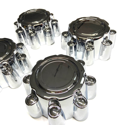 Chrome Center Wheel Hub Caps (Set of 4) for 1999-2004 Ford F250 F350 Excursion 8-Lug SRW