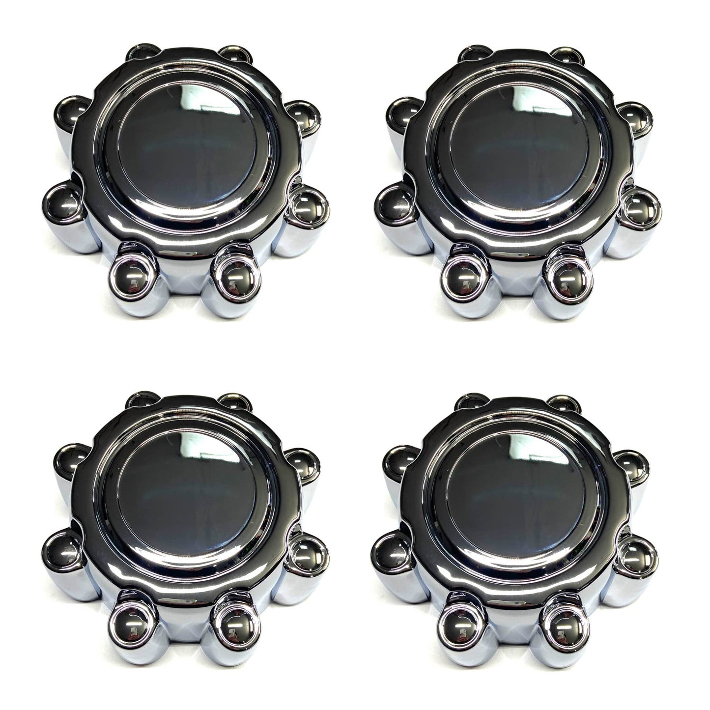 Chrome Center Wheel Hub Caps (Set of 4) for 1999-2004 Ford F250 F350 Excursion 8-Lug SRW