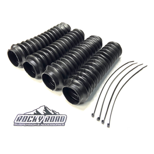 BLACK 2" x 11" Universal Shock Absorber Dust Boots (Set of 4)