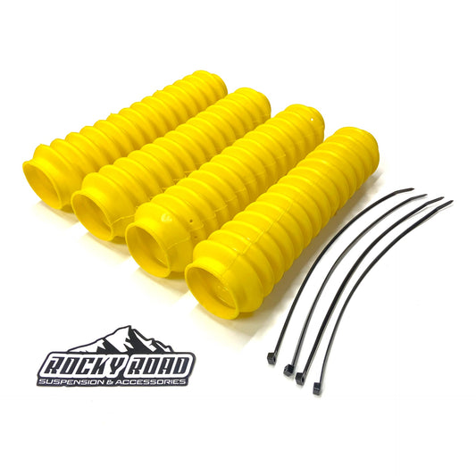 YELLOW 2" x 11" Universal Shock Absorber Dust Boots (Set of 4)