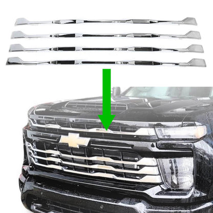 Chrome Grille Overlay Trim for 2024-2026 Silverado 2500HD 3500HD WT, LT, Custom