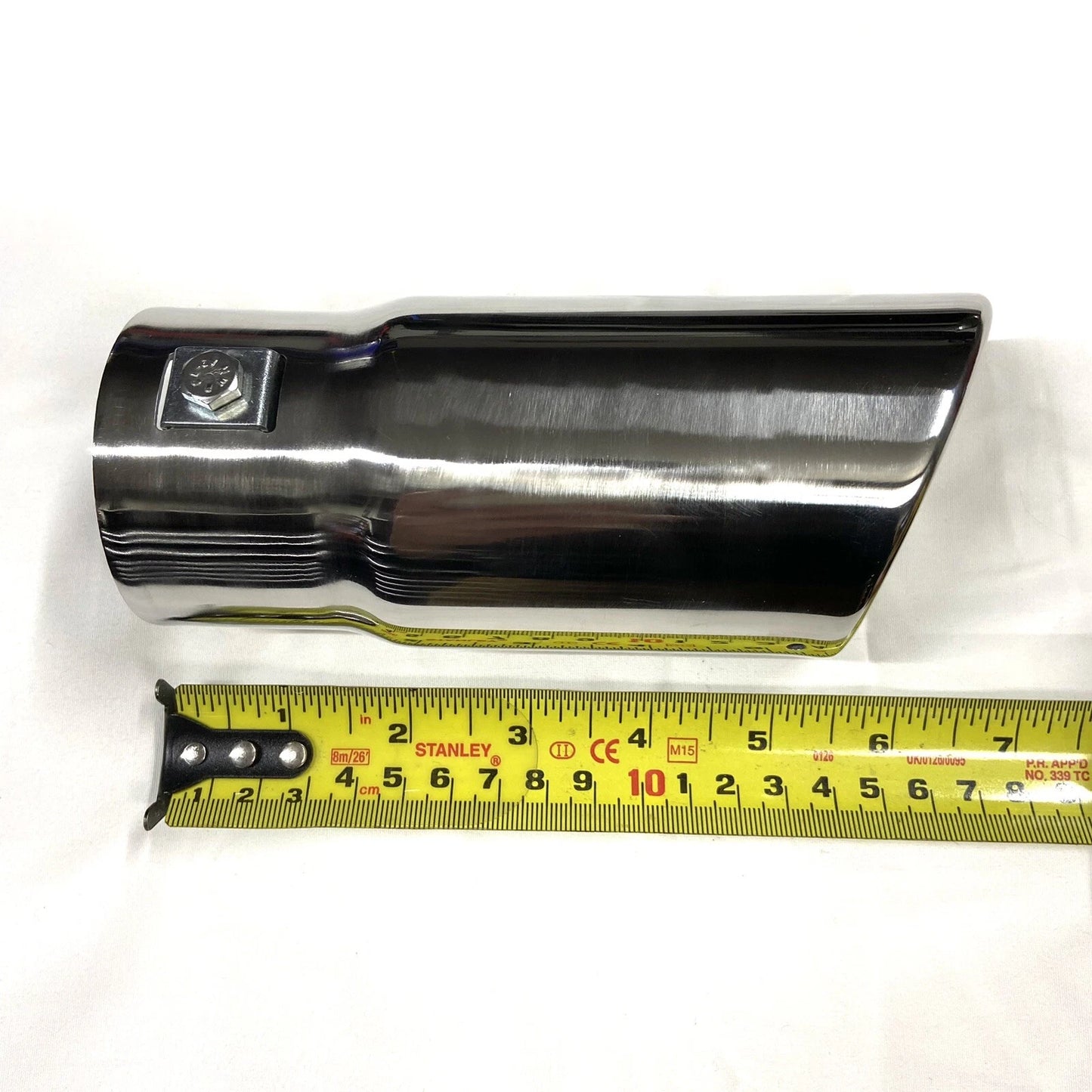 Universal Stainless Steel Exhaust Tip 1.5-2” Inlet, 2.75” Outlet, 6.5” Length