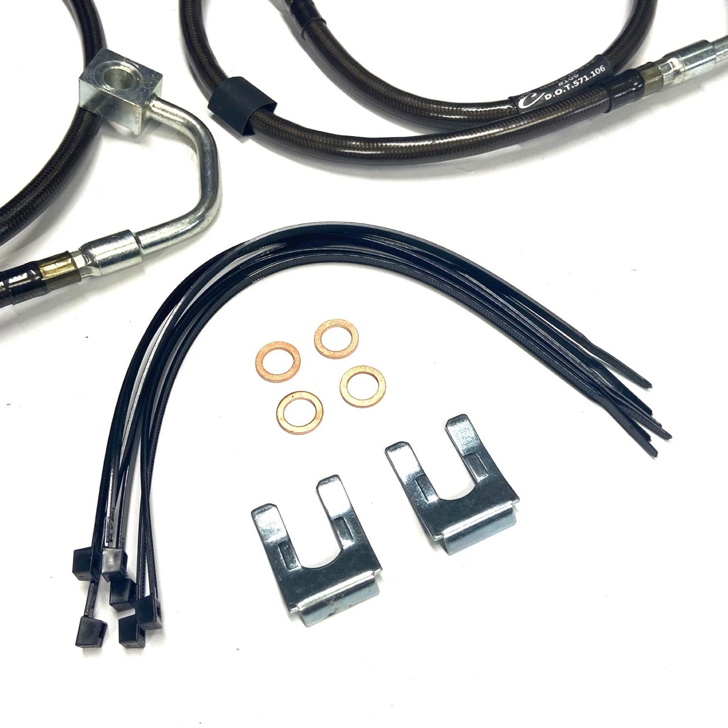 Rubicon Express Extended Front SS Brake Lines for Jeep Gladiator JT Wrangler JL