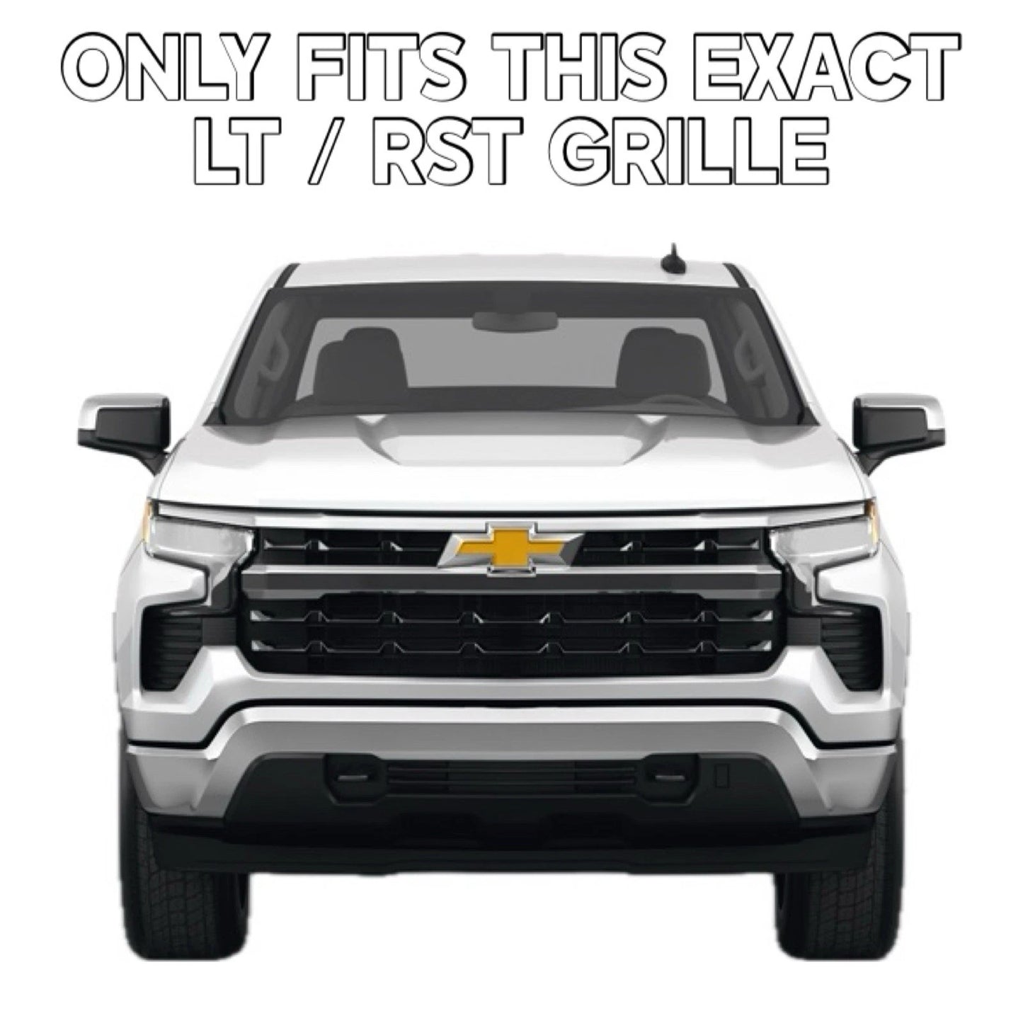 Chrome Grille Overlay Insert Trim Kit for 2022-2026 Chevy Silverado 1500 LT / RST