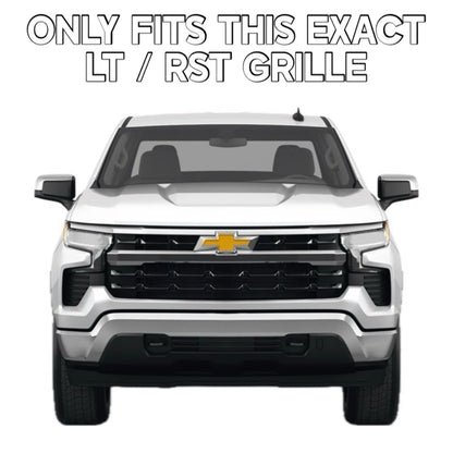 Chrome Grille Overlay Insert Trim Kit for 2022-2026 Chevy Silverado 1500 LT / RST