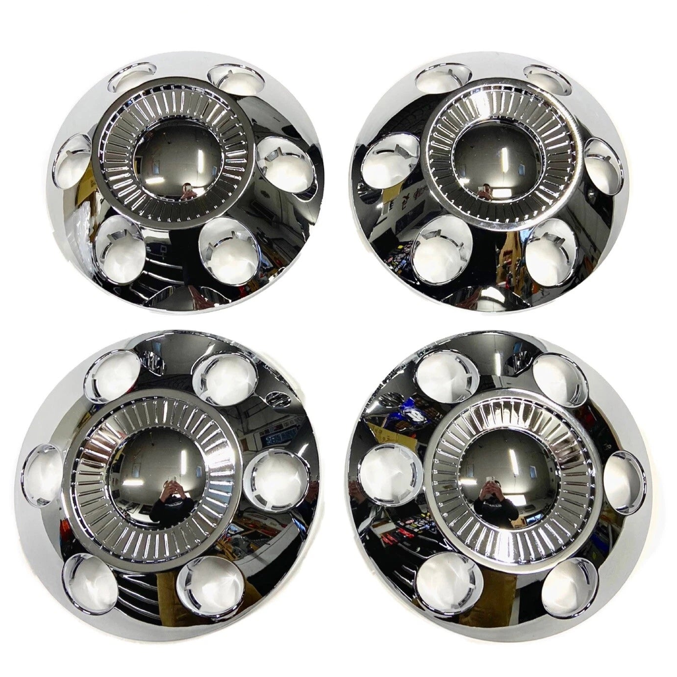 Chrome Replica Center Hub Caps (Set of 4) for 2008 Ford F150 Harley Davidson Edition