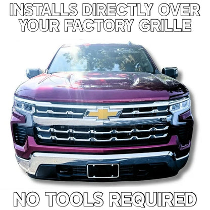 Chrome Grille Overlay Insert Trim Kit for 2022-2026 Chevy Silverado 1500 LT / RST
