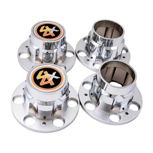Chrome 4x4 6-Lug Rally Wheel Center Caps (4) for 1968-1991 Chevy GMC Square Body K10 Pickup Blazer Suburban