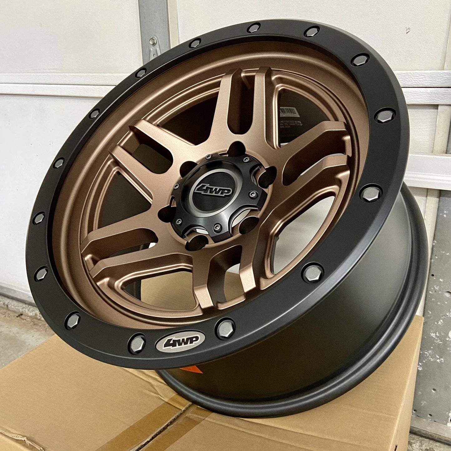 SET OF 4 Off-Road Wheels 17x8.5” w/ 6x5.5 Bolt Pattern Bronze Black 0mm Offset