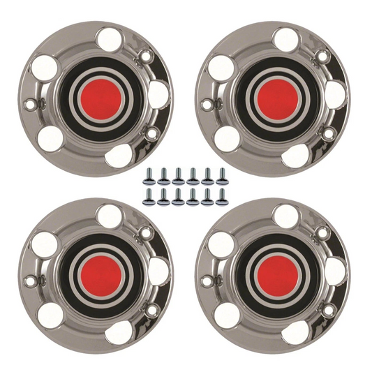 Chrome Wheel Center Hub Caps (Set of 4) for 1980-1996 FORD F150 BRONCO VAN