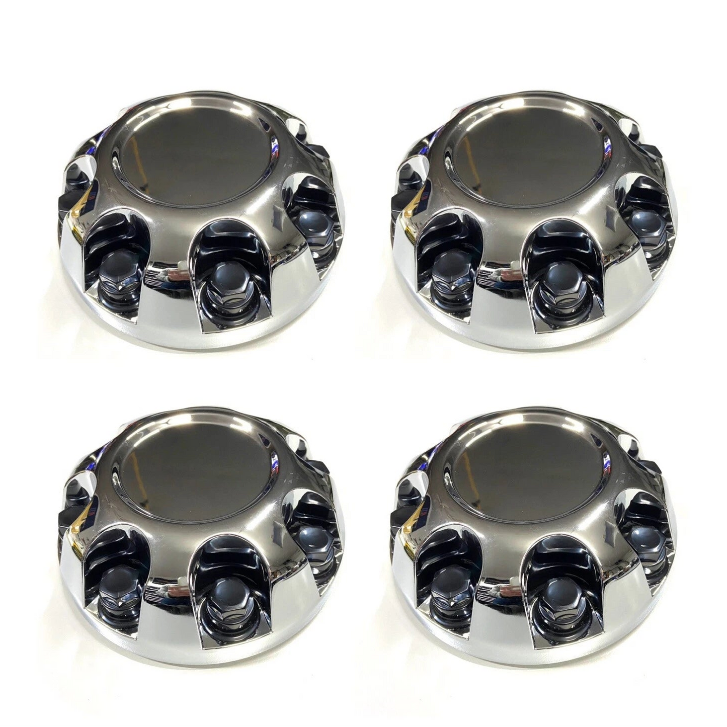 Chrome Wheel Center Hub Caps (4) for 2007-2010 Silverado Sierra Suburban 2500HD 3500HD