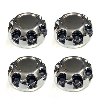 Chrome Wheel Center Hub Caps (4) for 2007-2010 Silverado Sierra Suburban 2500HD 3500HD