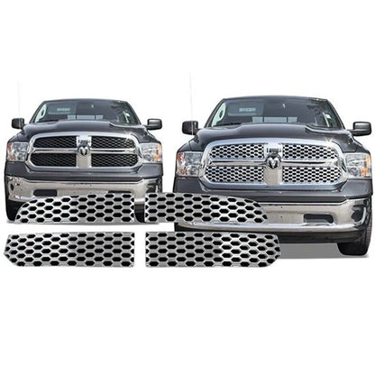 Chrome Snap On Grille Overlay 4pc Trim Kit for 2013-2018 RAM 1500 / Classic