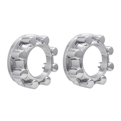2 Front Chrome Center Wheel Open Hub Caps for 2017-2025 Ford F250 F350 Super Duty 4WD