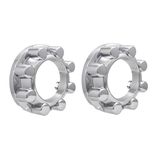 2 Front Chrome Center Wheel Open Hub Caps for 2017-2025 Ford F250 F350 Super Duty 4WD