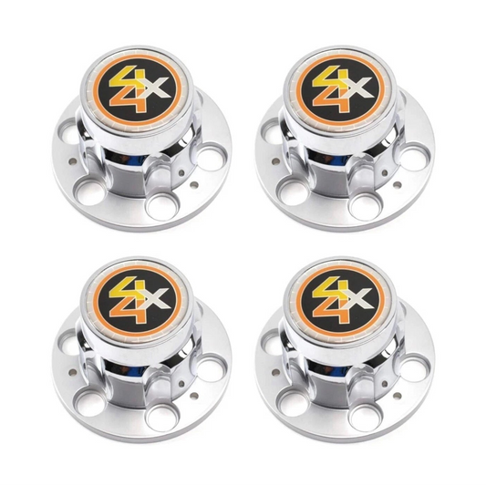 Chrome 6-Lug CLOSED Rally Wheel Center Caps (4) for 1968-1991 Chevy GMC Square Body K10 Pickup Blazer Suburban