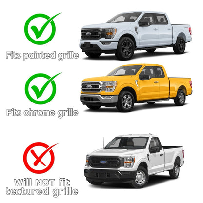 Gloss Black Grille Grill Overlay Insert Trim Kit for 2021-2023 Ford F150 XL, XLT