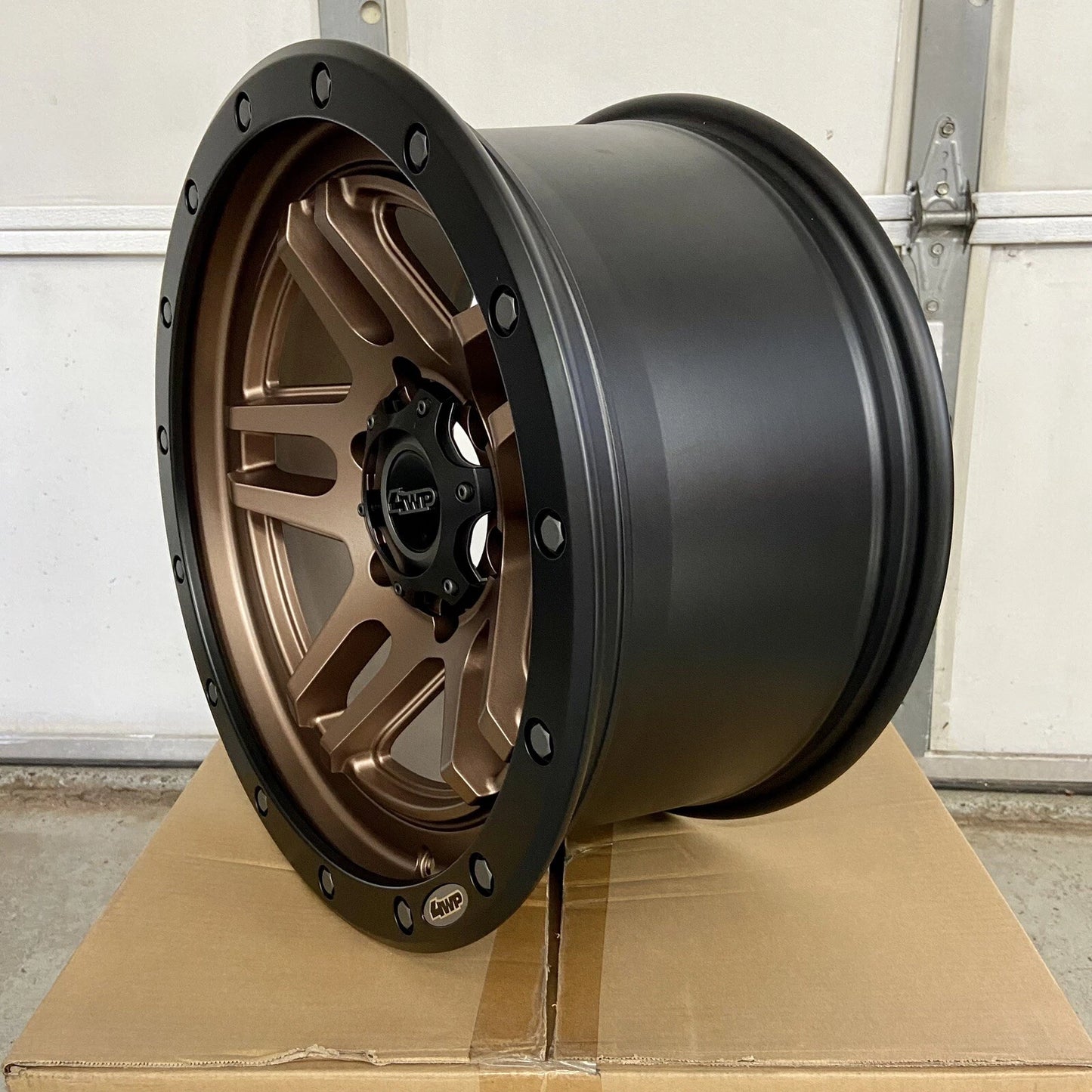 SET OF 4 Off-Road Wheels 17x8.5” w/ 6x5.5 Bolt Pattern Bronze Black 0mm Offset