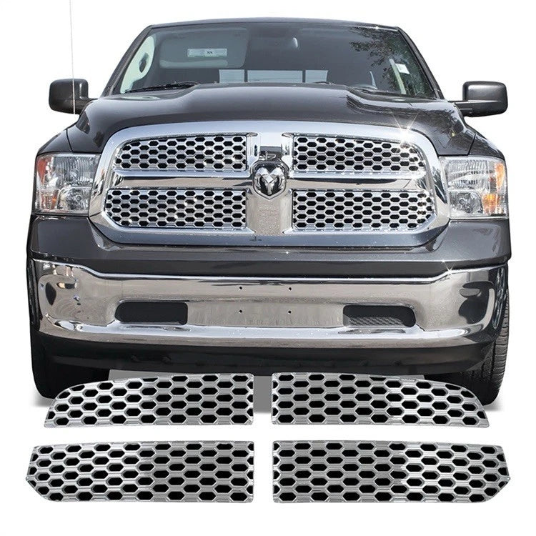 Chrome Snap On Grille Overlay 4pc Trim Kit for 2013-2018 RAM 1500 / Classic