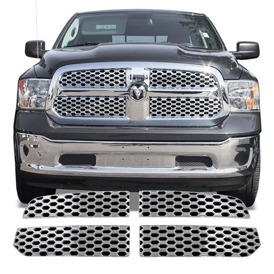 Chrome Snap On Grille Overlay 4pc Trim Kit for 2013-2018 RAM 1500 / Classic