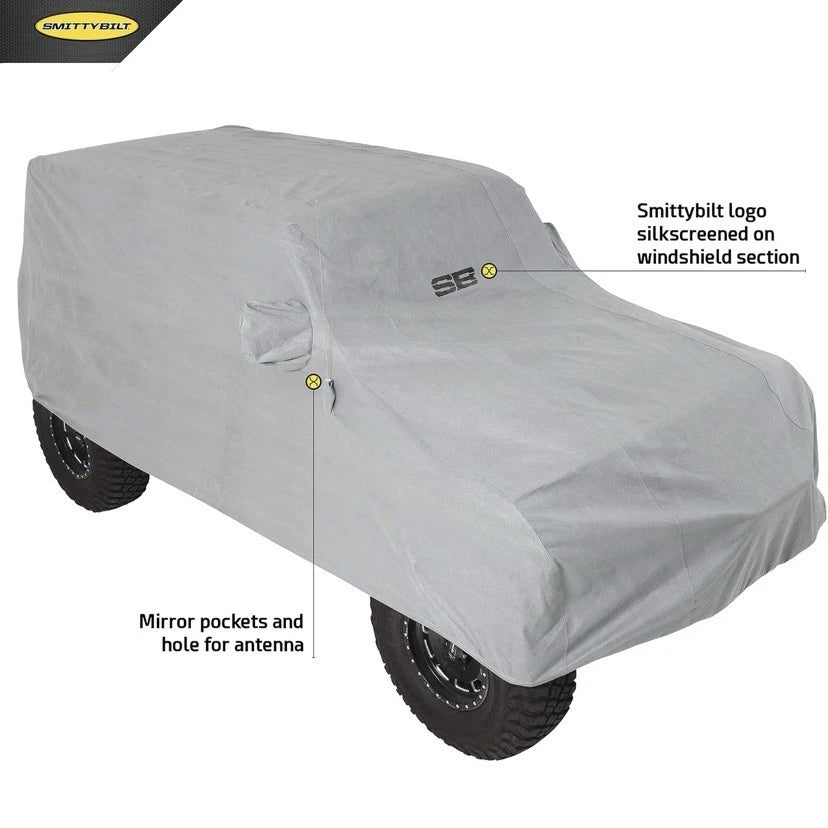 Smittybilt Full Climate Exterior Cover Gray for 2018-2025 Wrangler JL 4DR