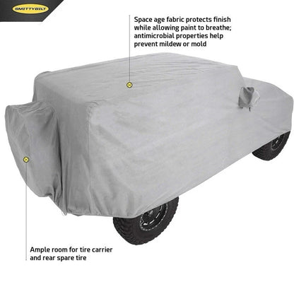 Smittybilt Full Climate Exterior Cover Gray for 2018-2025 Wrangler JL 4DR