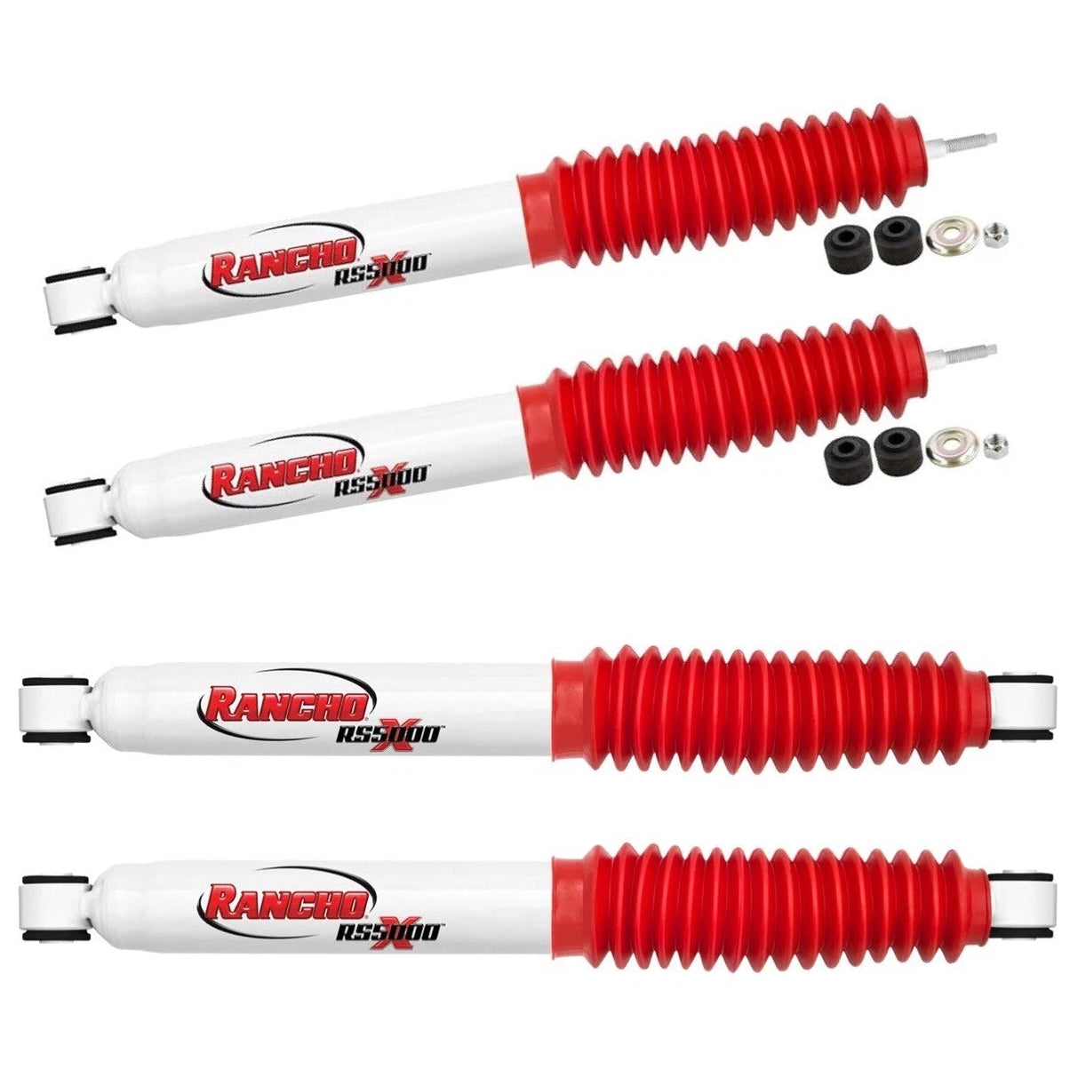 Rancho RS5000X 1-2" Front, 0-2" Rear Shocks (4) For 2002-2005 Dodge Ram 1500 4x4