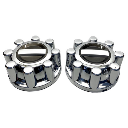 2 Rear Chrome 3.75" Center Wheel Hub Caps for 2017-2025 Ford F250 F350 Super Duty