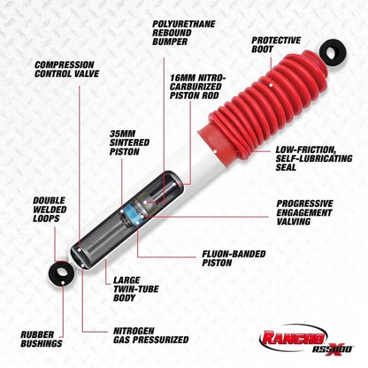 Rancho RS5000X Shocks (4) for 2011-2026 Silverado Sierra 2500HD 3500HD w/ 1-3" Front Level