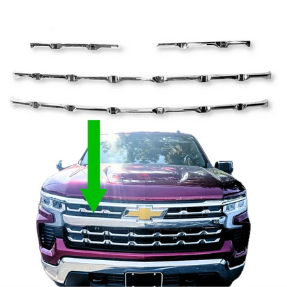 Chrome Grille Overlay Insert Trim Kit for 2022-2026 Chevy Silverado 1500 LT / RST