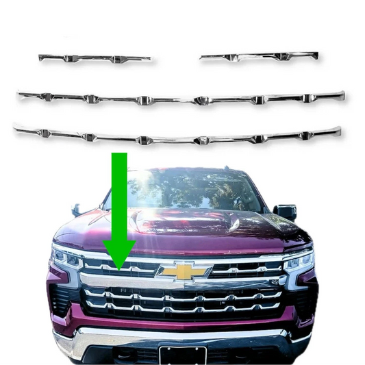 Chrome Grille Overlay Insert Trim Kit for 2022-2026 Chevy Silverado 1500 LT / RST