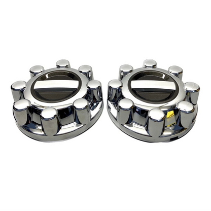 2 Front Chrome Center Wheel Hub Caps for 2017-2025 Ford F250 F350 Super Duty