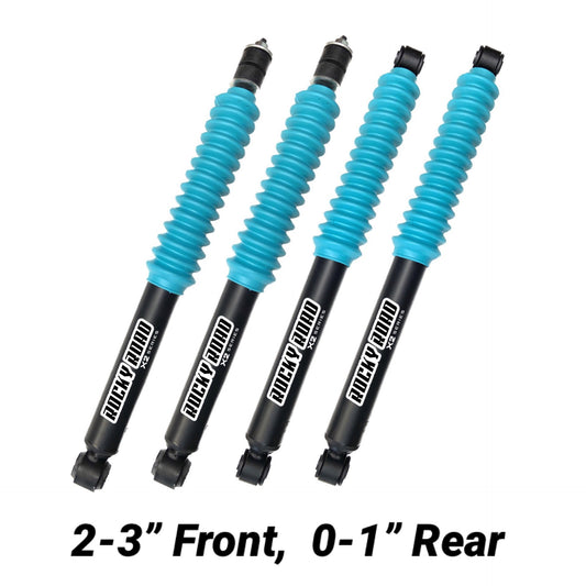 Rocky Road X2 Shocks (Set of 4) for 1994-2001 Dodge Ram 1500 2500 4x4 (Under 8800lb GVWR) 2-3" Front Level